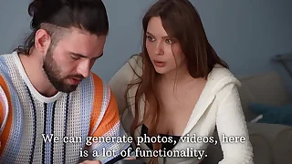 Stepmother caught me with her AI nudes&period; She get horny and let me fuck her